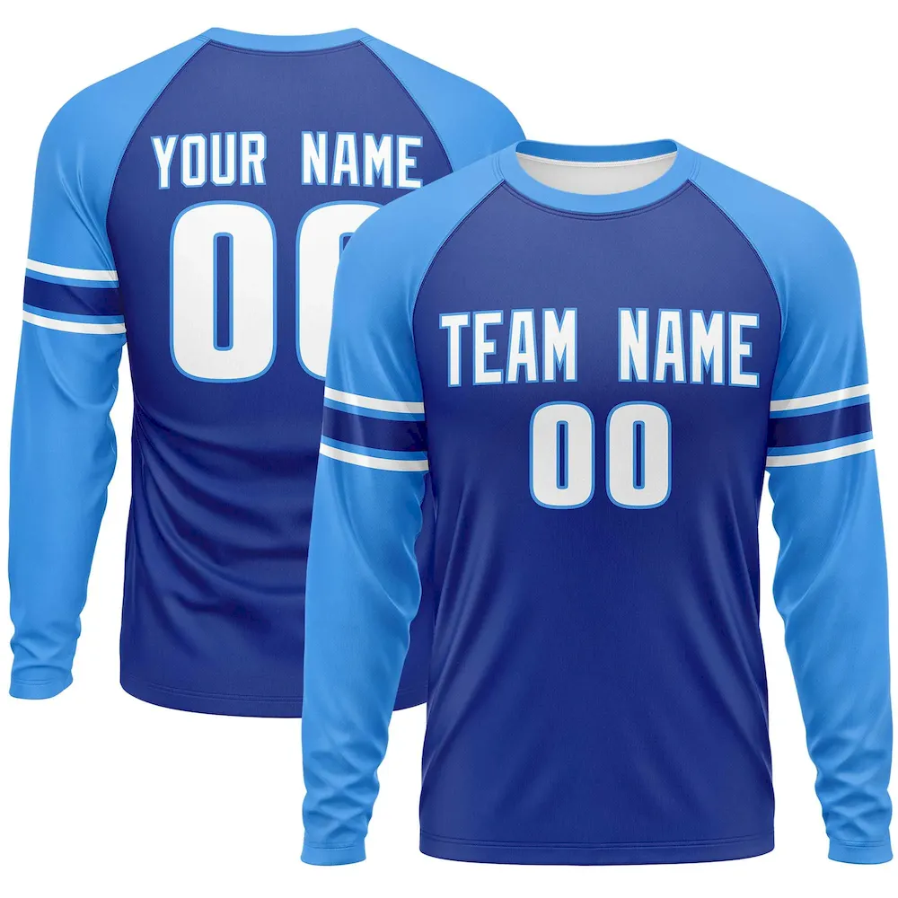 Custom Royal Light Blue Personalized Scratch Pattern Design Authentic Football Jersey