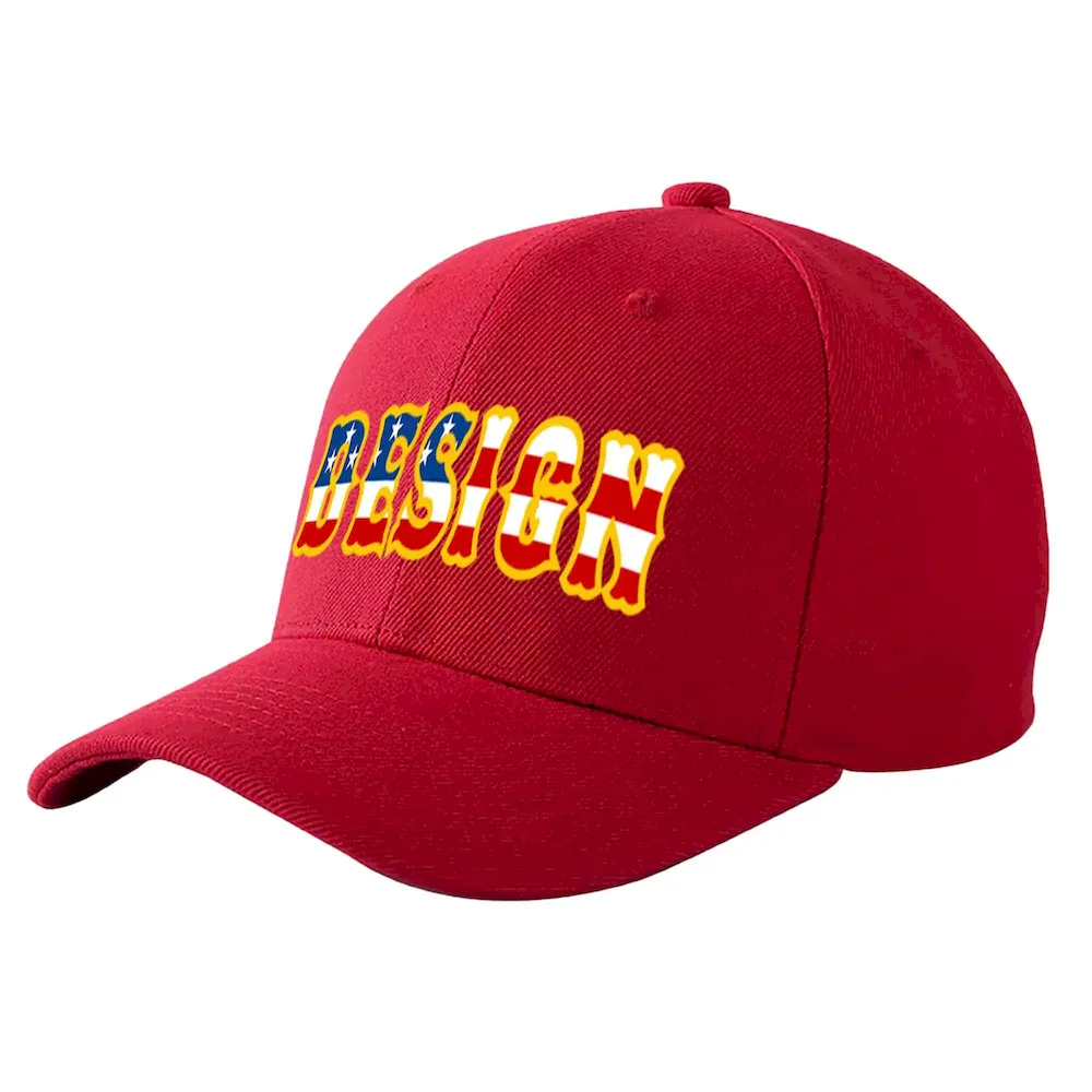 Custom Aqua Red-Black Curved Eaves Sport Design Baseball Cap