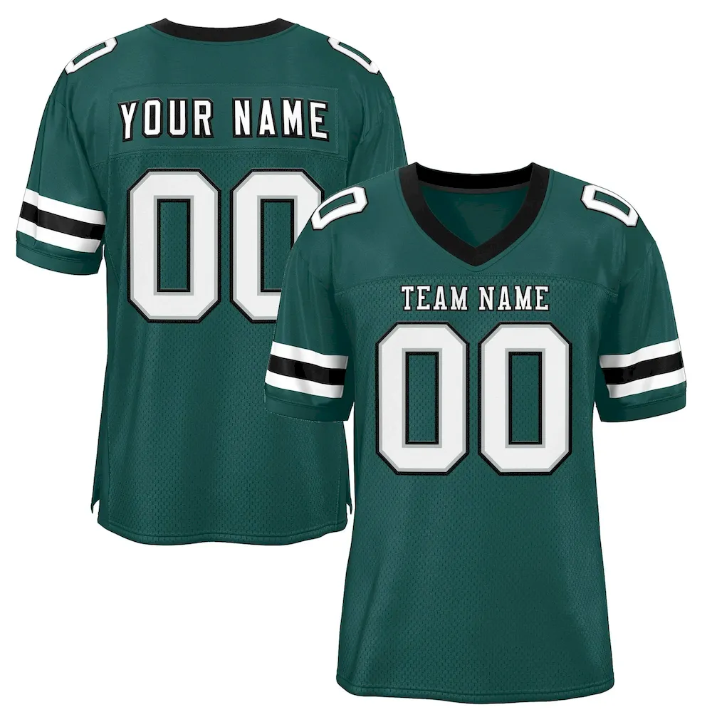 Custom Navy White-Orange Classic Style Mesh Authentic Football Jersey