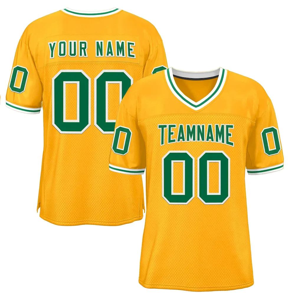 Custom White Purple-Gold Classic Style Mesh Authentic Football Jersey