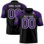 Custom Black White Personalized Shoulder Star Pattern Authentic Football Jersey