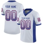 Custom Royal Powder Blue-White Drift Fashion Mesh Authentic Football Jersey