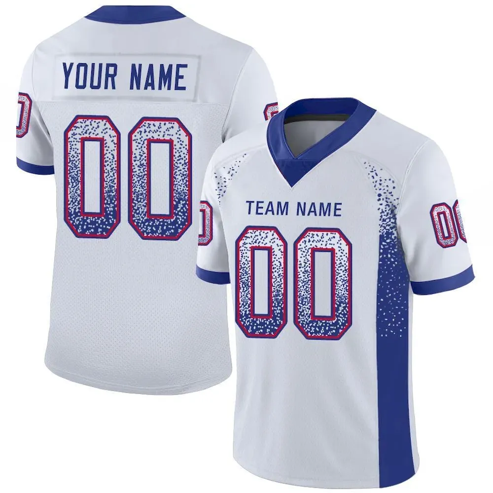 Custom Royal Powder Blue-White Drift Fashion Mesh Authentic Football Jersey