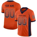 Custom Orange Navy-White Drift Fashion Mesh Authentic Football Jersey