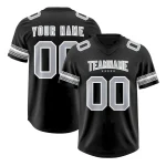 Custom Black Silver Retro Personalized Sleeve Line Authentic Football Jersey