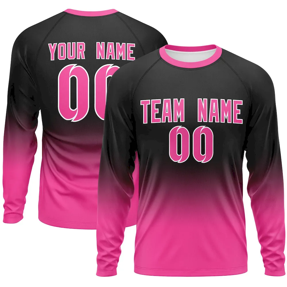 Custom Purple-Old Gold Gradient Fashion Design Long Sleeve Performance T-Shirt