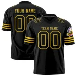 Custom Black Old Gold Personalized Classic Authentic Football Jersey