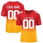 Custom Red Yellow-White Gradient Fashion Outdoor Authentic Football Jersey