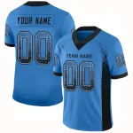 Custom Powder Blue Black-Gray Drift Fashion Mesh Authentic Football Jersey