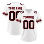 Custom Red Navy Retro Personalized Sleeve Line Authentic Football Jersey