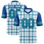 Custom Royal Personalized Plaid Pattern Design Authentic Football Jersey