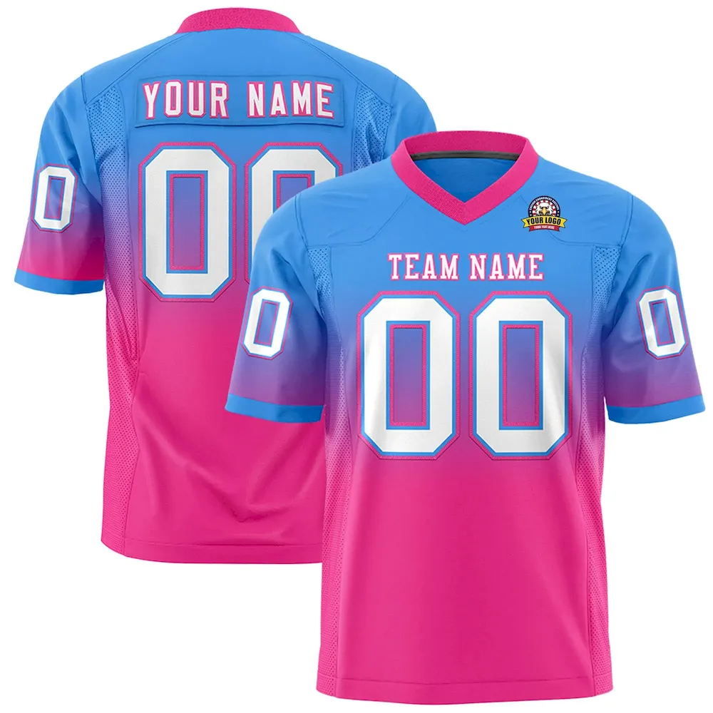 Custom Kelly Green Orange Gradient Fashion Personalized Authentic Football Jersey