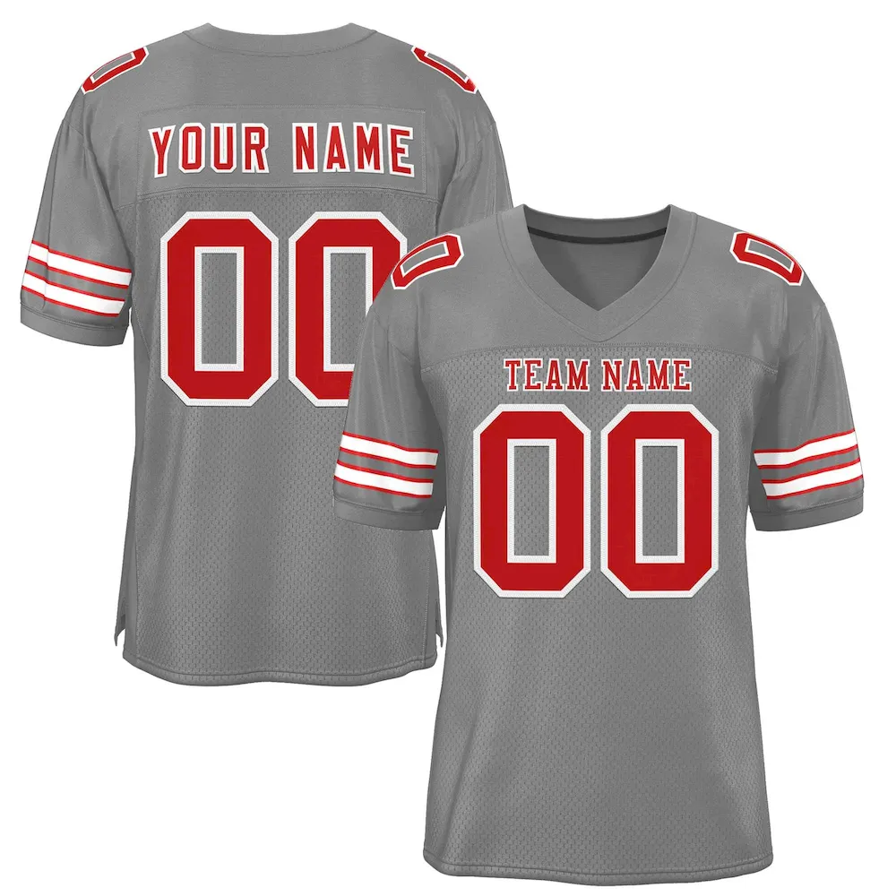 Custom Navy Red White Crew Neck Personalized Raglan Long Sleeve Performance T-shirt