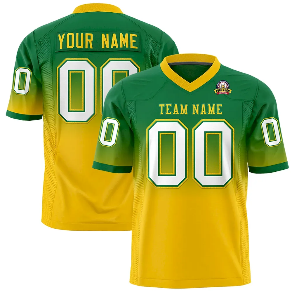 Custom Purple Pink Gradient Fashion Personalized Authentic Football Jersey