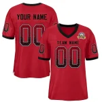 Custom Navy Red-Gold Varsity Full-Snap Authentic Raglan Sleeves Letterman Bomber Jacket