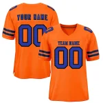 Custom Orange Royal-Black Classic Style Authentic Football Jersey
