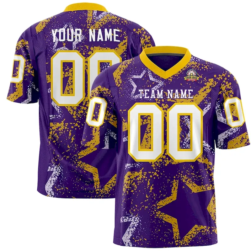 Custom Pink Gray-White Personalized Star Graffiti Pattern Authentic Football Jersey