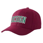 Custom Red Wine Black-Gold Curved Eaves Sport Design Baseball Cap
