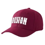 Custom Red Wine White-Royal Curved Eaves Sport Design Baseball Cap