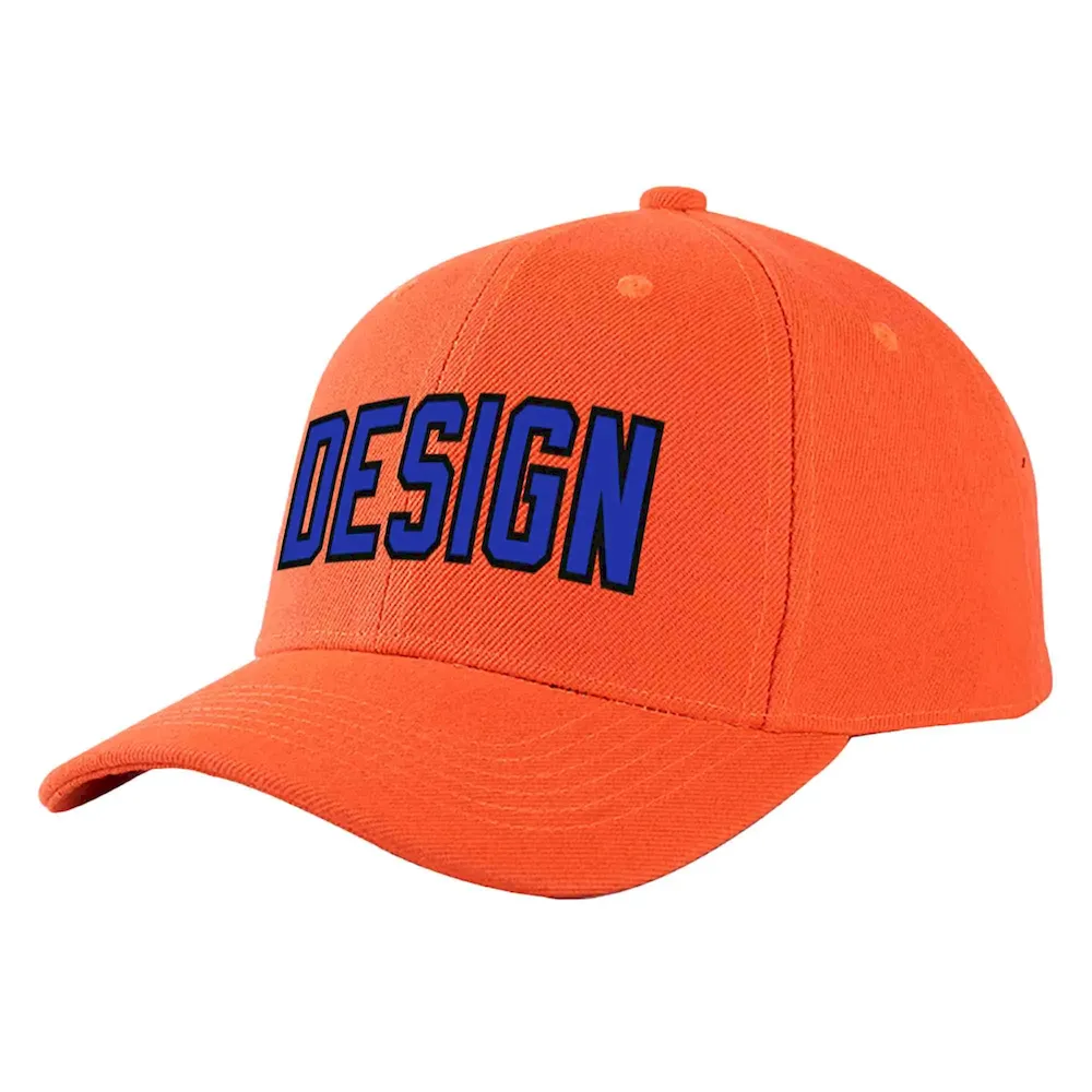 Custom Tangerine Vintage USA Flag-Gold Curved Eaves Sport Design Baseball Cap