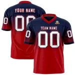 Custom Red Gold Gradient Fashion Personalized Authentic Football Jersey