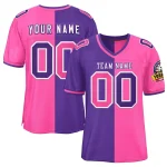Custom Purple Gold Personalized Split Two Tone Design Authentic Football Jersey
