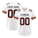 Custom White Navy Retro Personalized Sleeve Line Authentic Football Jersey
