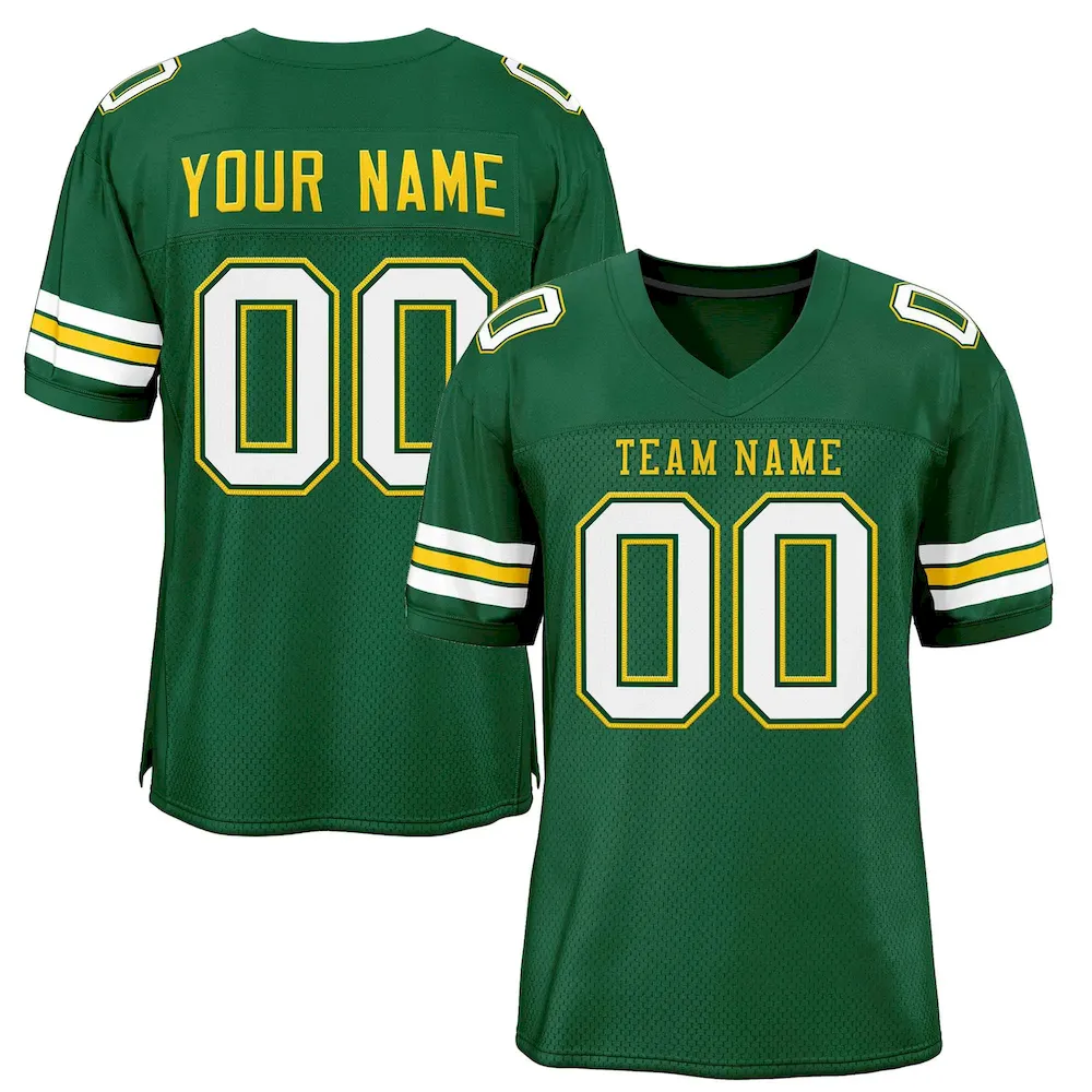 Custom Green Gold-Green Classic Style Authentic Football Jersey