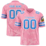 Custom Pink Varsity Full-Snap Color Block Letterman Jacket