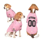 Custom Light Pink Black Personalized Splash Graffiti Pattern Dog Jersey