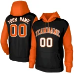 Custom Black White-Black Raglan Sleeves Stitched Sportwear Pullover Hoodie