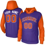 Custom Purple White-Gold Raglan Sleeves Stitched Sportwear Pullover Hoodie