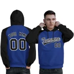 Custom Stitched Royal Red Raglan Sleeves Sports Pullover Sweatshirt Hoodie For Men