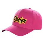 Custom Rose Red Black-Gold Curved Eaves Sport Design Baseball Cap