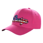 Custom Rose Red Black-White Curved Eaves Sport Design Baseball Cap
