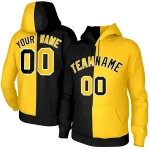 Custom White Red Red-Gold Split Fashion Stitched Sportwear Pullover Hoodie