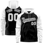 Custom Stitched Black White-Gray Raglan Sleeves Sports Full-Zip Sweatshirt Hoodie