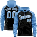 Custom Stitched Black Powder Blue-White Raglan Sleeves Sports Full-Zip Sweatshirt Hoodie