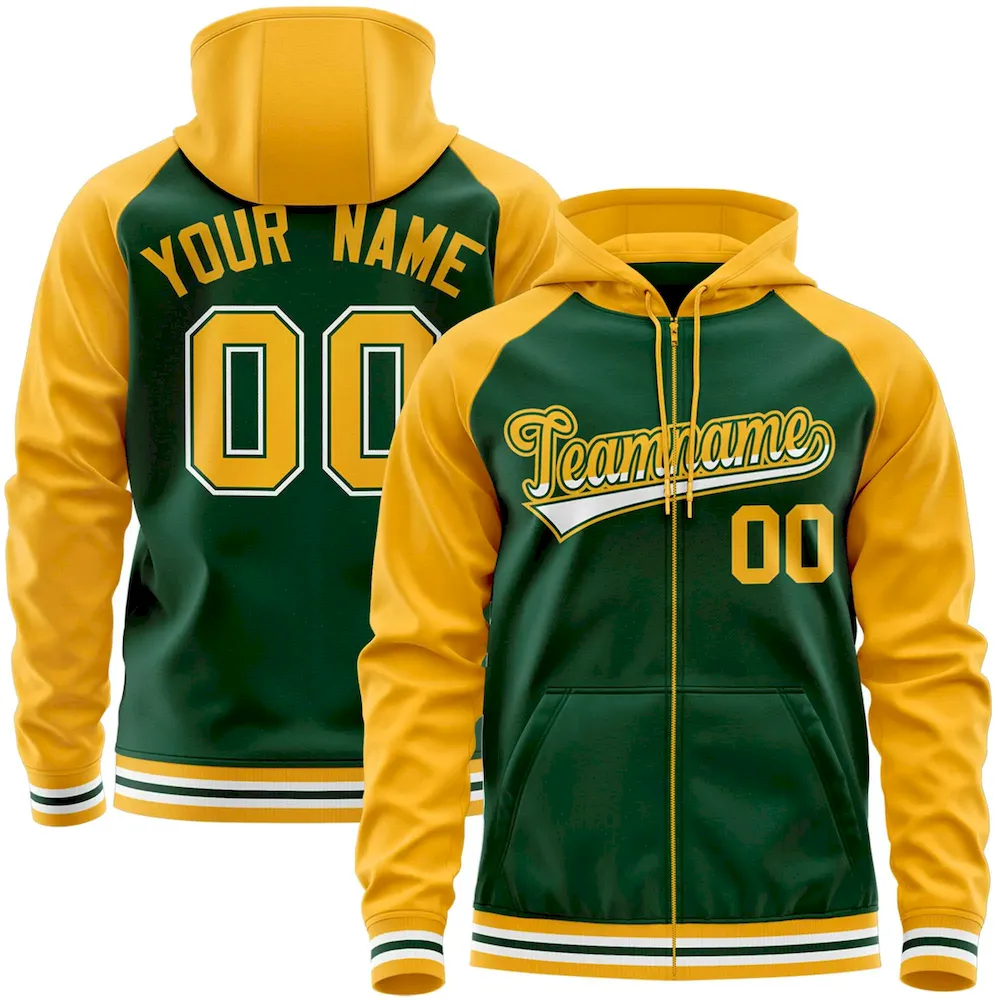 Custom Stitched Navy Gold-White Raglan Sleeves Sports Pullover Sweatshirt Hoodie For Men