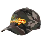 Custom Camo Vintage USA Flag-Gold Curved Eaves Sport Design Baseball Cap