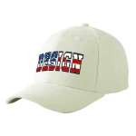 Custom Cream Red-Navy Curved Eaves Sport Design Baseball Cap