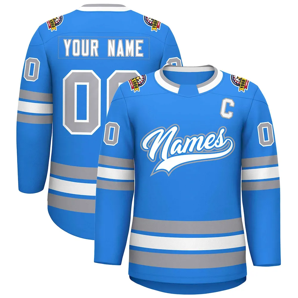 Custom Aqua Pink-White Classic Style Hockey Jersey