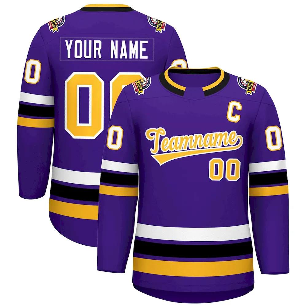 Custom White Red-Royal Classic Style Hockey Jersey