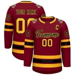 Custom Purple Gold Purple-White Classic Style Hockey Jersey