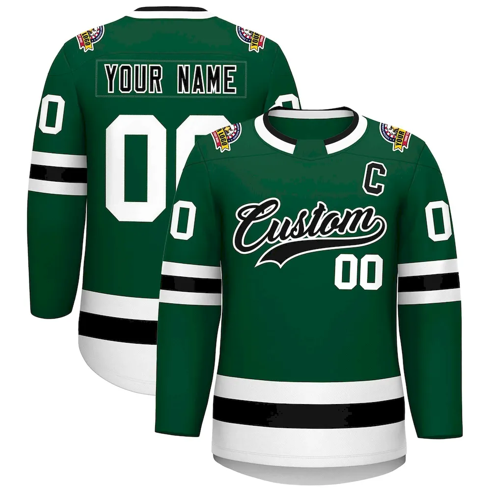 Custom Brown Gold-White Classic Style Hockey Jersey