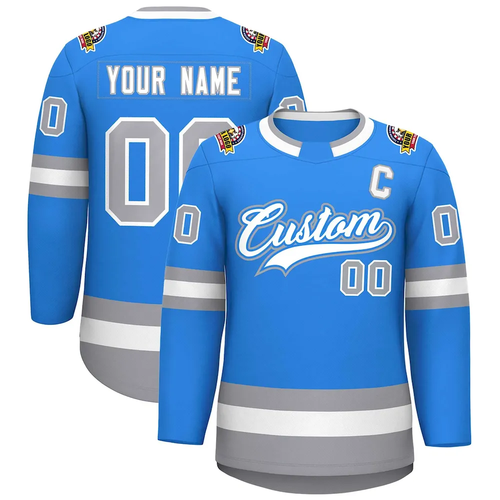 Custom Aqua Pink-White Classic Style Hockey Jersey