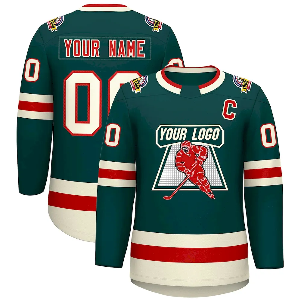 Custom Gray Black White-Black Classic Style Hockey Jersey