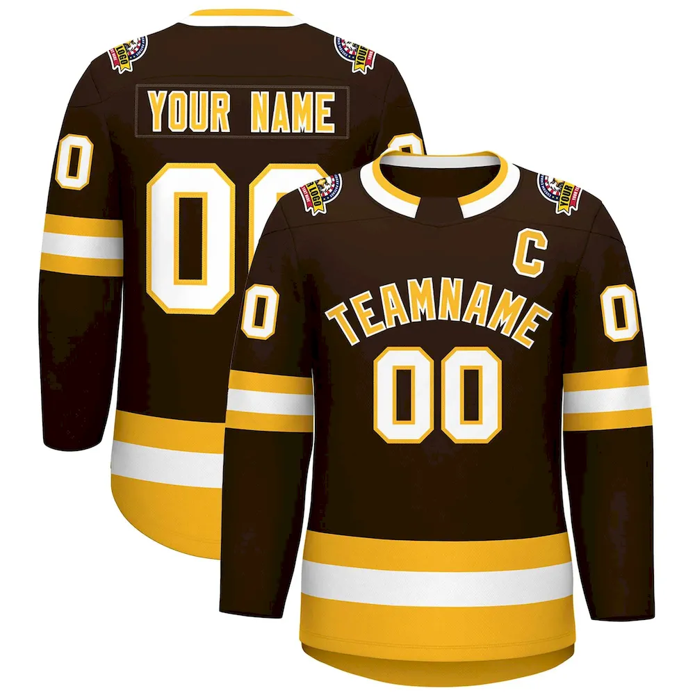 Custom Royal Kelly Green-White Classic Style Hockey Jersey
