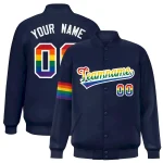 Custom Green Gray Varsity Full-Snap Letterman Gradient Jacket Hoodie