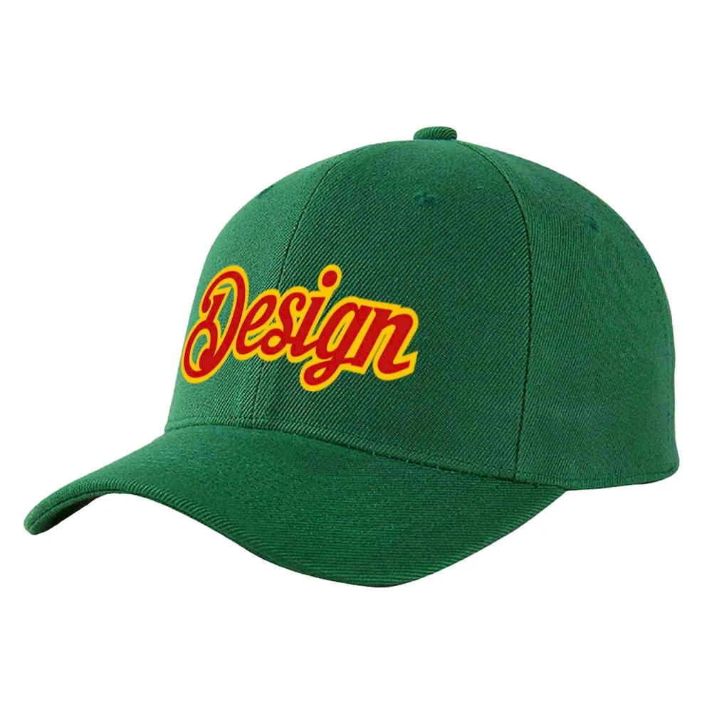 Custom Green Pink-White Curved Eaves Sport Design Baseball Cap